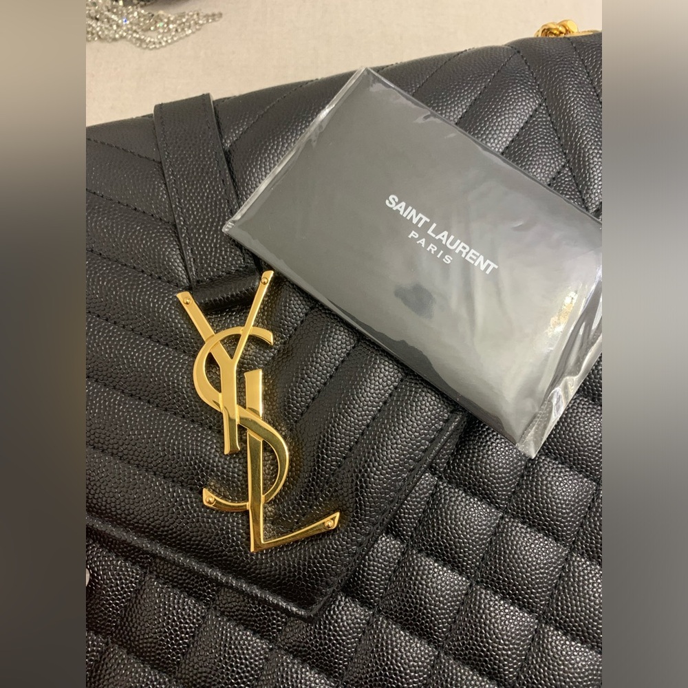 Saint Laurent Large Envelope Calfskin Shoulder Bag - Picture 16 of 16
